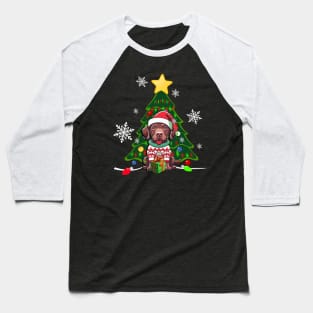 Christmas Dog Lover Cute Chocolate Labrador Baseball T-Shirt